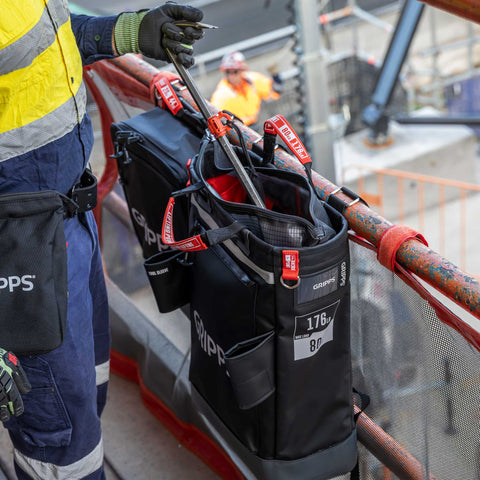 GrippTie Tool Connector Band on crowbar at work site