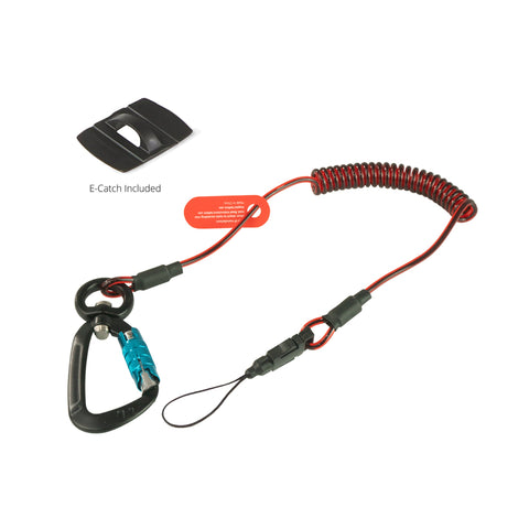 Coil E-Tether With Dual-Locking Carabiner & E-Catch - 0.5kg / 1.1lb